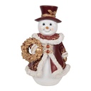Decorazione Natalizie Pupazzo di neve Bianco Rosso 15x14x24 cm
