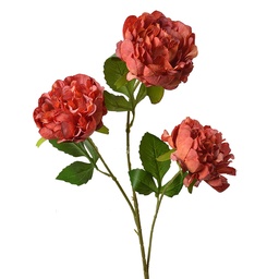 [5PL0166O] Rami Artificiali Decorativi con fiori Arancio Verde 12x8x80 cm