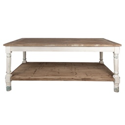 [5H0694W] Tisch Weiß Braun 200x100x85 cm