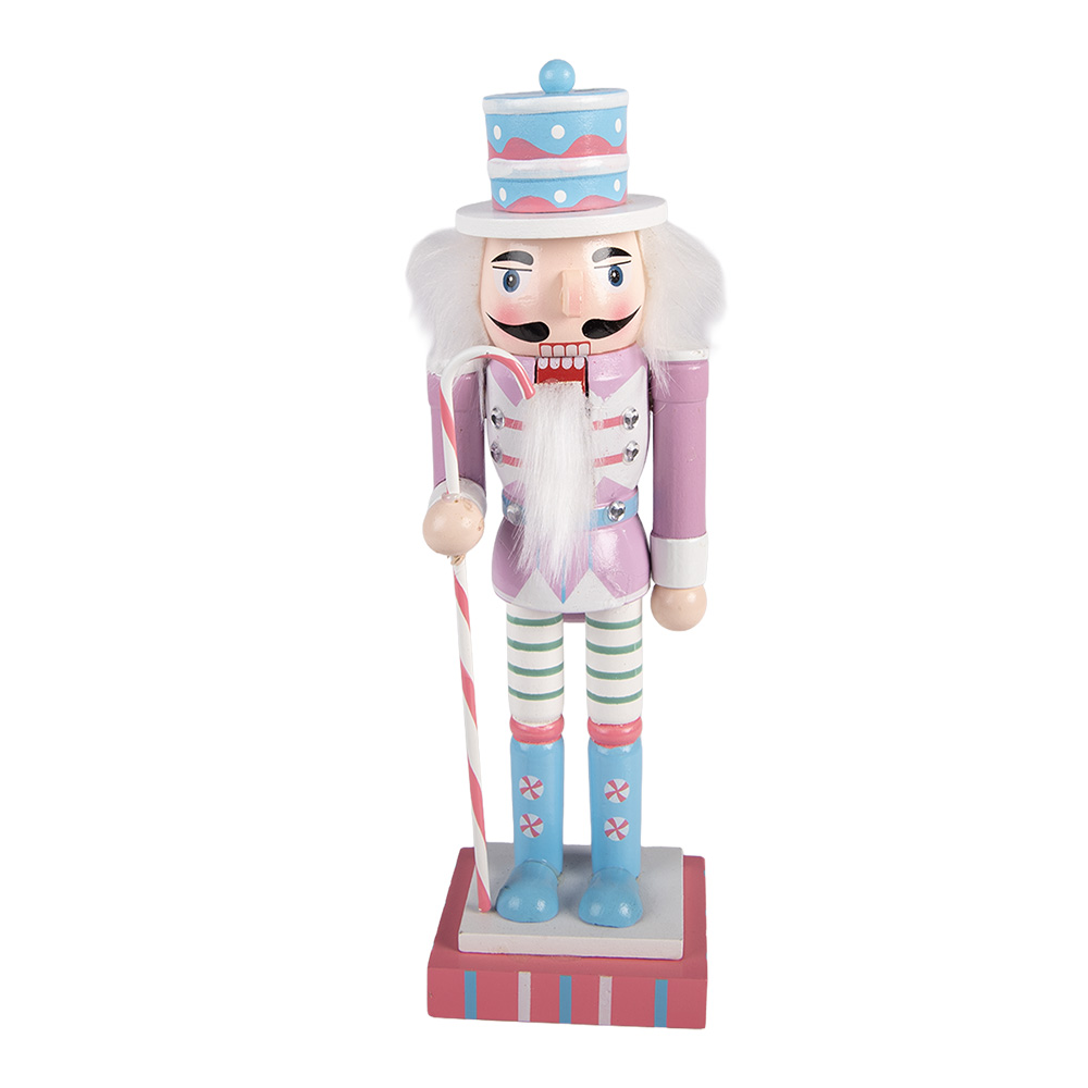 Decoration nutcracker Pink White 10x9x38 cm
