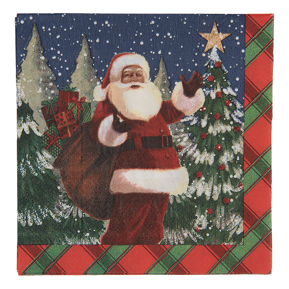 Serviettes en papier Bleu Rouge 25x25 cm (20)