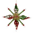 Boule de Noël Vert Rouge 17x3x17 cm