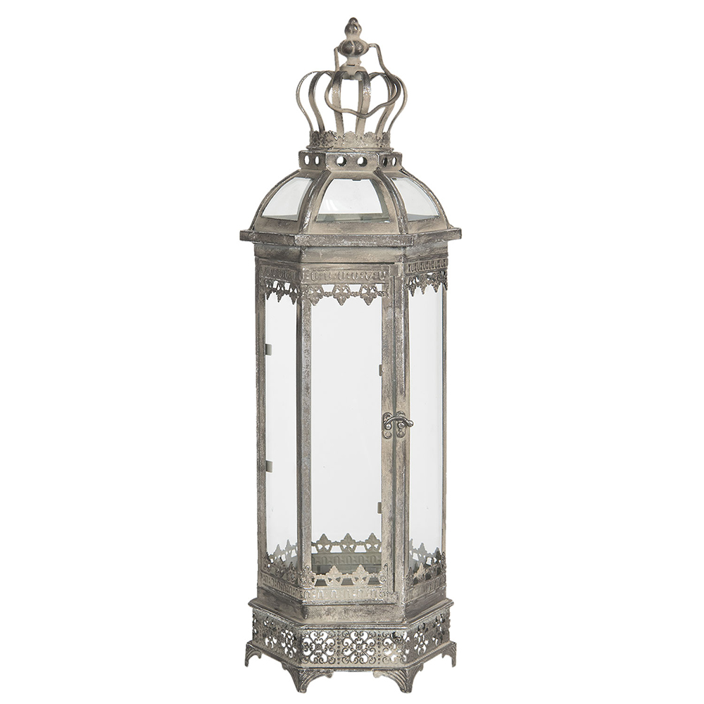 Lanterne Argent 19x16x58 cm