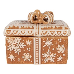 Clayre & Eef Voorraadpot Deksel 19x13x16 cm Bruin Keramiek