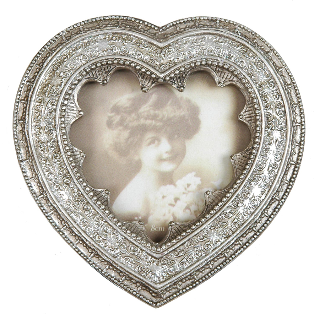 Cornice Foto Cuore Argento 12x2x12 cm / 9x9 cm