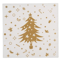 [73132] Papierservietten Weiß Goldfarbig 33x33 cm (20)