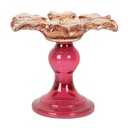 Glass Tea Light Holder Orange Pink Ø 14x11 cm