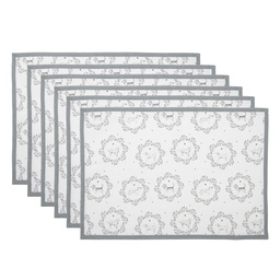 [LGD40] Tischsets (6er set) WeiB Grau 48x33 cm
