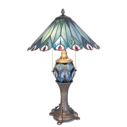 [5LL-5829] Tafellamp Tiffany Ø 40x65 cm E27/max 2x60W E14/max 1x7W
