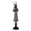 Statua Decorativa Cervo Grigio 9x8x36 cm
