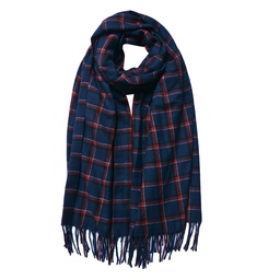 [JZSC0770BL] Foulard femme impirmée Bleu 70x180 cm