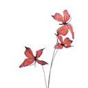Deko Zweig mit Schmetterlinge Orange Rosa 10x10x65 cm
