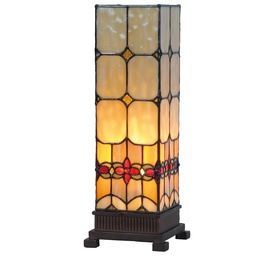 [5LL-9228] Lampe de table Tiffany Jaune 12x12x35 cm E14/max 1x40W