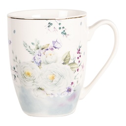 [BUTMU] Mug Blanc, Bleu 12x8x10 cm / 360 ml