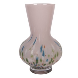 [6GL5513] Vase Verre Rose Bleu Ø 10x23 cm