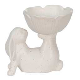 [6CE1429] Decoratie konijn met schaal 15x11x14 cm