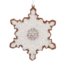 [6PR5357] Decoration pendant Snowflake White Brown 9x1x10 cm