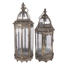 Lanterne set di 2 Marrone Ø 26x67 / Ø 19x45 cm