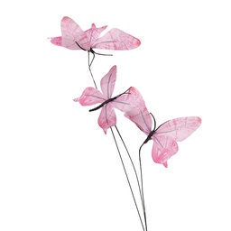 [50855] Décoration Branche avec papillons Rose Noir 10x10x65 cm