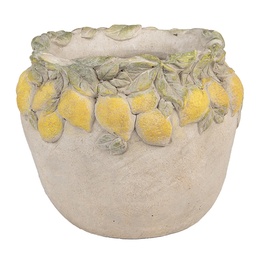 [6TE0574] Blumentopf für Innen Beige Gelb Ø 22x19 cm
