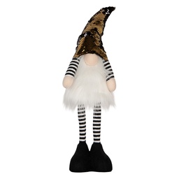 [66327] Decoration Statue Gnome with LED Gold colored 8x12x56 cm
