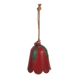 [6Y6163] Décoration Cloche Rouge Vert Ø 16x20 cm