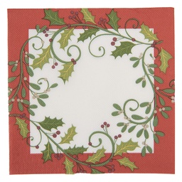 [73176] Paper napkins White Red 33x33 cm (20)