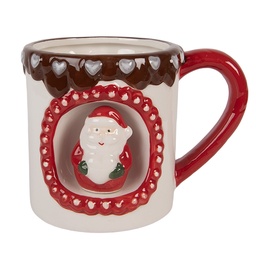 [6CEMU0206] Mug Blanc Rouge 14x10x10 cm / 375 ml