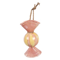 [6Y5928] Deko Süßigkeiten Rosa Gelb 10x8x21 cm