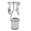 Carrousel de bougies chauffe-plat Couleur argent Ø 8x17 cm