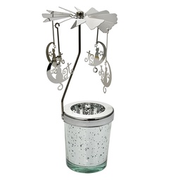 [66001] Carrousel de bougies chauffe-plat Couleur argent Ø 8x17 cm