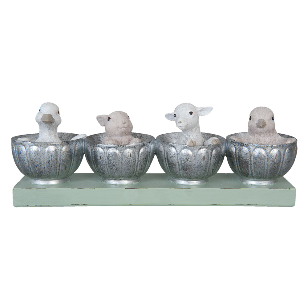 Statua Decorativa Coniglio Grigio 26x6x9 cm