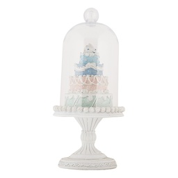 [6PR5847] Cupole di Vetro con decorazione Blanc Blu Ø 13x27 cm