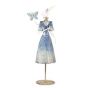 Décoration Lapin Blanc Bleu 26x12x73 cm