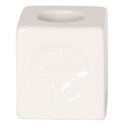 [6CE1010] Porta Spazzolini da Denti Bianco 4x4x4 cm