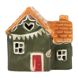 [6CE2270] Decoratie huisje met LED 8x6x8 cm