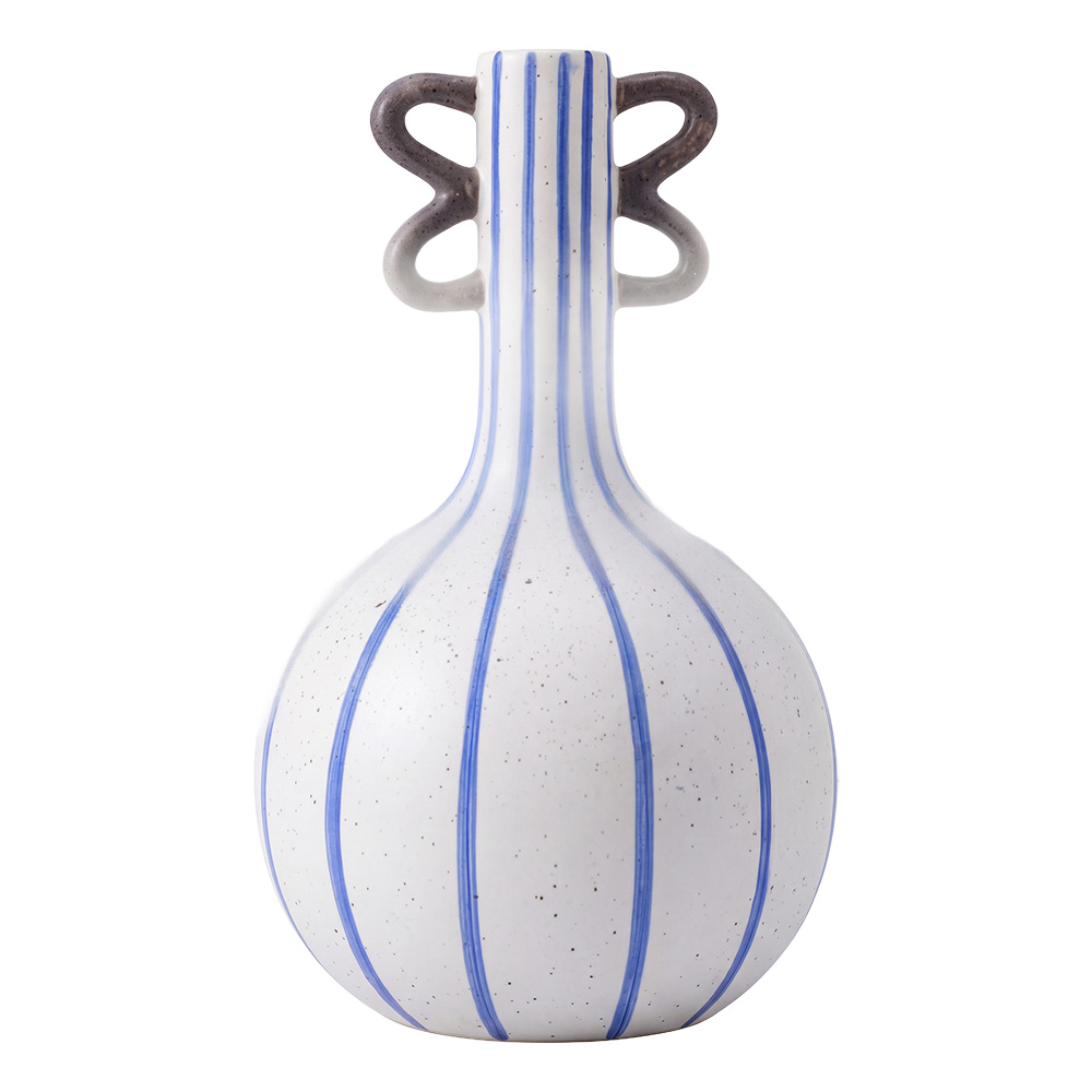 Vase Blanc Bleu Ø 15x26 cm