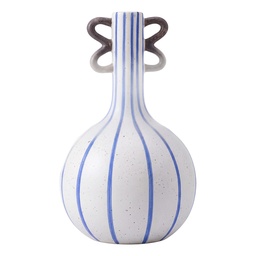 [6CE2513] Vaso Bianco Blu Ø 15x26 cm