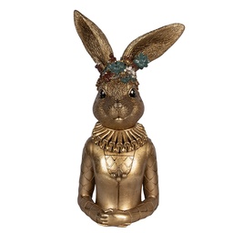 [6PR6057] Décoration Lapin Couleur or Vert 27x17x49 cm