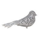 Decorazione Natale Uccello Color argento 16x6x6 cm