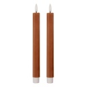 Candle with LED set 2 Brown Ø 2x25 cm / 2xAAA