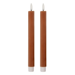 [6CA0002CH] Kaars met LED set van 2 Ø 2x25 cm / 2xAAA