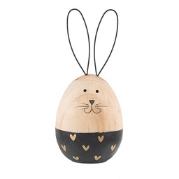 [6H2383] Image de décoration Lapin Marron Noir Ø 6x14 cm