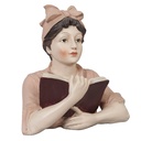 Decoration Statue Woman Beige, Pink 16x11x19 cm