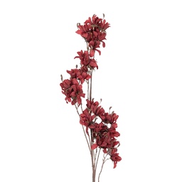 [5PL0263R] Rami Artificiali Decorativi con fiori Rosso Marrone 14x16x120 cm