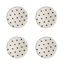 [65291] Doorknob set of 4 Beige, Black Ø 4x3/6 cm