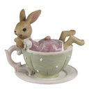 Decoration Rabbit Brown Green 10x8x9 cm