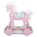 Décoration Cheval Rose Blanc 35x16x38 cm