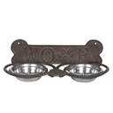 Bol dalimentation pour chien Marron 39x18x12 cm / 2x300 ml