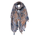 Scarf Women Print Orange Blue 90x180 cm